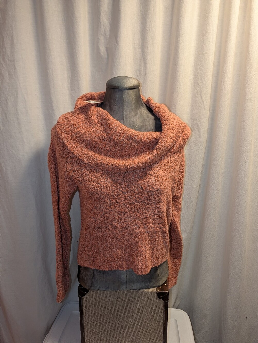 NWT MUDD Women's Cowl Neck Sweater Long Sleeve Desert Flower Pink MSRP $36 SizeM